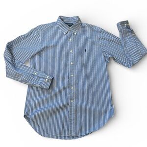 Ralph Lauren Blue Label Classic Fit Striped Long Sleeve Button Down Size 15 1/2"